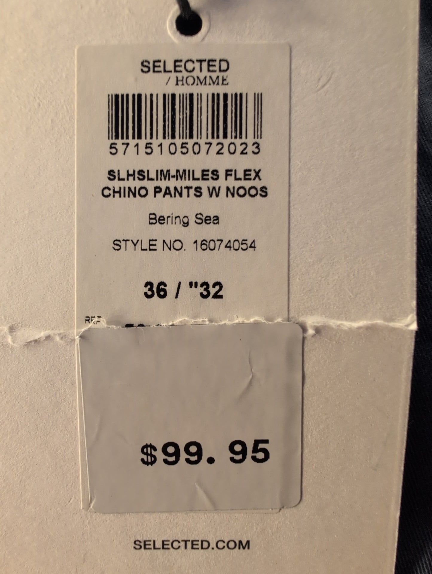 Homme Chino Pants Mens Size 36 Blue