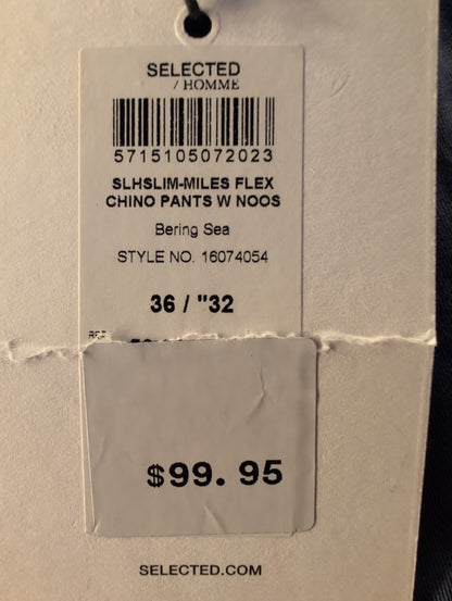 Homme Chino Pants Mens Size 36 Blue